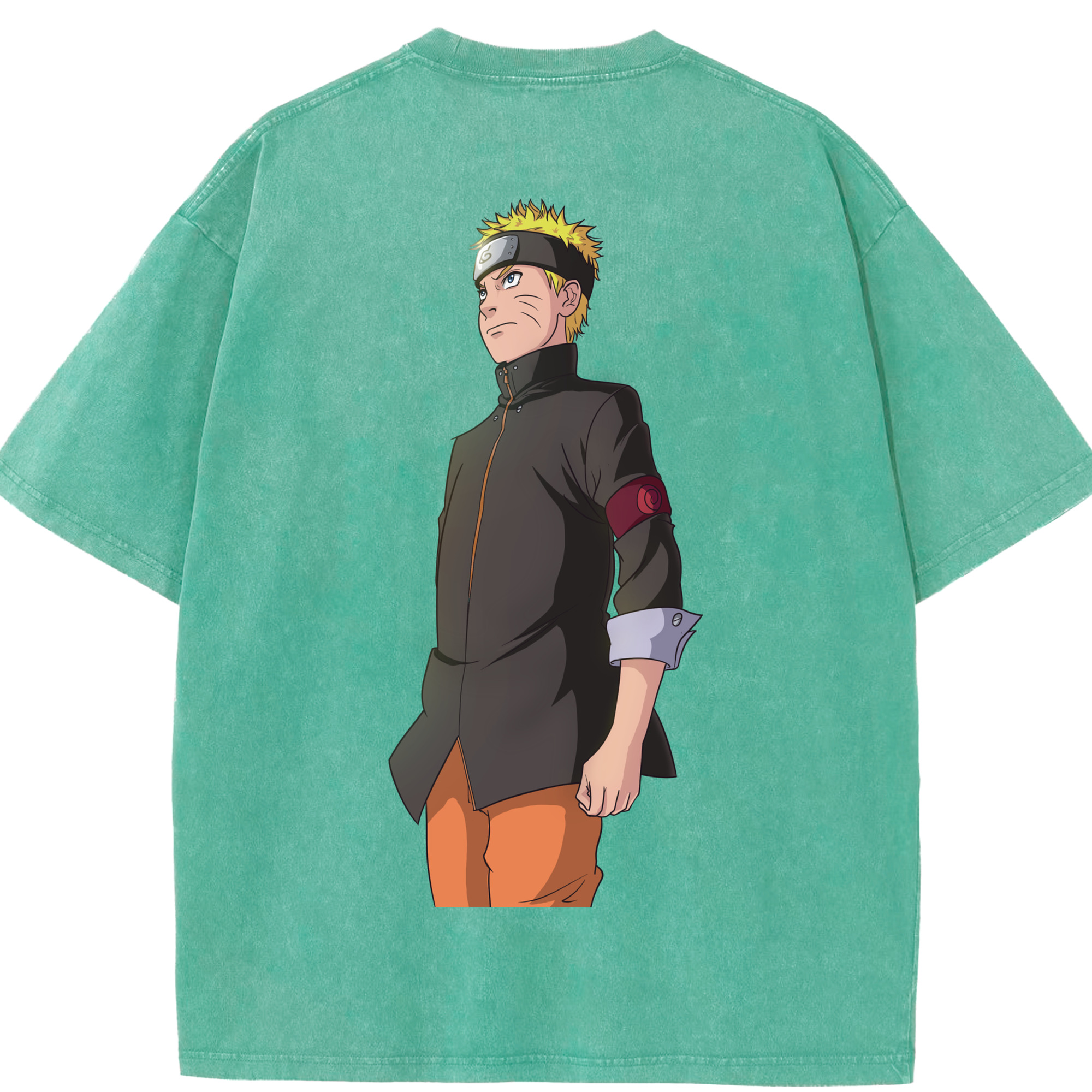 （画像用） NARUTO -ナルト- うずまき ナルト Uzumaki Naruto 綿100% ヴィンテージ風 半袖Tシャツ（背面プリント）